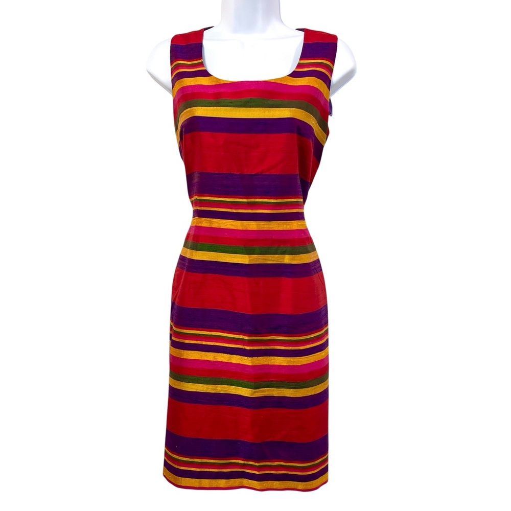 100% Silk Striped Sleeveless Dress! 😍